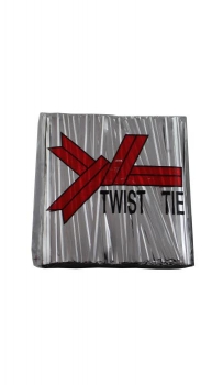 Twist-Verschluss silber glänzend 4mmx8cm Pack à 800 Stk.